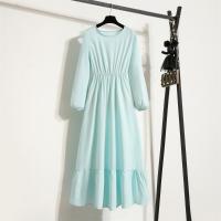 Vestido Largo Para Mujer Verano Otoño Mujer Vestidos Sólidos Manga Larga Cuello Redondo Casual Chiffon Vestidos Musulmanos Sólidos Sueltos Maxi - details 20