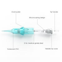 Cartucho De Tatuaje Azul 20X Para Maquinaria De Maquillaje Permanente Agujas Redondas Universales 0.25mm 0.30mm Estériles - details 2