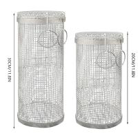 Cesta De Barbacoa En Acero Inoxidable Con Red De Alambre Para Asado Al Aire Libre Cesta De Grill Portátil Para Camping Funciona Como Relleno De 3-5 Personas - details 1