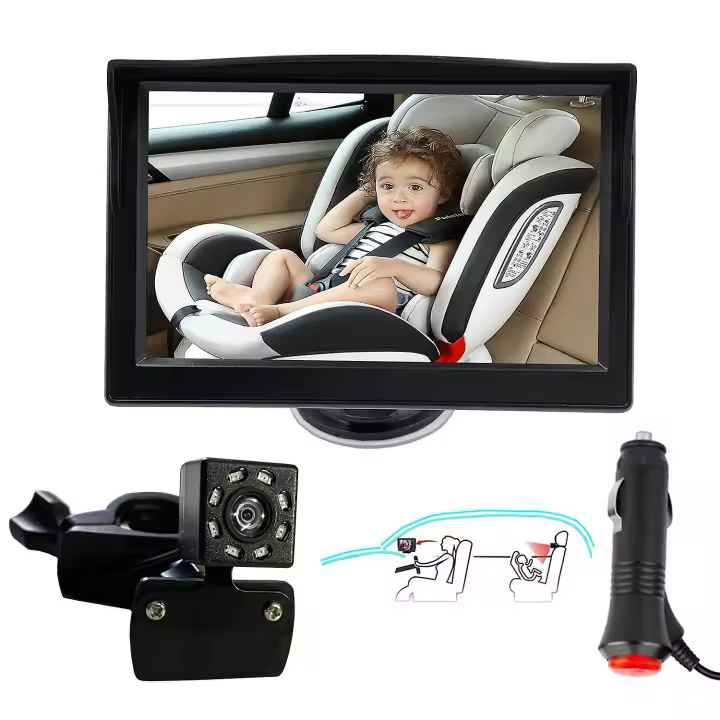 RH-B03 5,0 pulgadas pantalla bebé coche Monitor cámara para bebé asiento trasero - 1