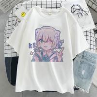 Camiseta Kawaii De Mujer Estampado De Dibujos Animados Rosa Harajuku Aesthetic Moda Coreana Y2k Casual Manga Corta O-Neck - details 7