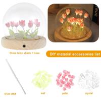 Lámpara De Noche LED DIY Mini Tulipán Para Decoración Del Hogar Regalo De Cumpleaños Para Niña Amigo De La Familia Niño Adorno De Navidad Material De Vidrio Fuente De Luz LED Batería Operada - details 3