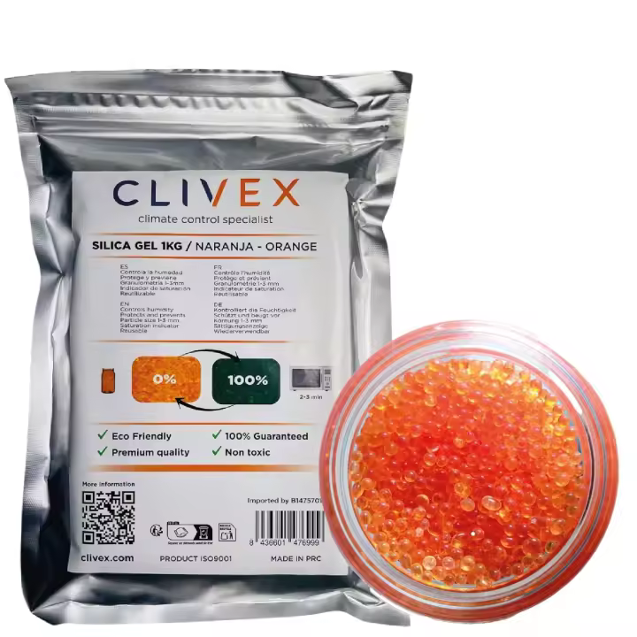 Clivex Gel de Silice Naranja 1-3 mm (Control de Humedad) 1Kg - 1