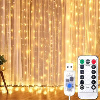 Luces De Garland LED Para Cortina Con Control Remoto USB 8 Modos Decoración De Navidad Para Casa Dormitorio Bodas Año Nuevo 2026 - details 6