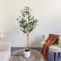 Planta Artificial De Olivo De 140CM Con Ramas Y Hojas Reales Tronco Natural Falso De Seda Para Decoración De Interiores Y Oficinas - details 2