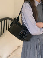 Bolso De Hombro Retro Negro Para Mujer Estilo Punk Motociclista Bolso De Mano PU Con Forro De Poliéster Bolsa De Commuting - details 3
