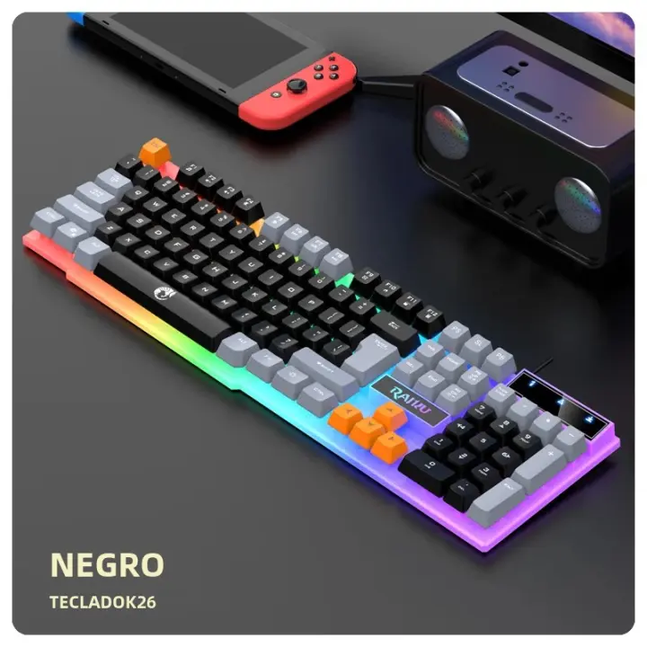 RAIKU T26 Teclado Y Ratón Gaming Con Iluminación De Tres Niveles Mecanismo De Teclas Toque Wired Para Desktop Laptop Tablet - 1