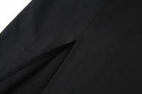 Vestido Largo Rojo Negro Para Fiesta De Año Nuevo Y Navidad Mujer Primavera Basic Bodycon Con Cuello En V Y Cierre De Cordón Elástico Vestido Midi Slim Para Mujer - details 14