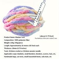 Yarn De Chénille Multicolor Para Tejer Y Crochet 250g/Bola Hilo Grueso Suave Y Cálido Para Mantel Cojín Bufanda Unisex - details 7