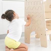 TWR ® Torre de aprendizaje evolutiva + trona bebe+ patrones Montessori (incluye lápiz de madera) 3 en 1- Torre de aprendizaje convertible en trona - 100% madera natural de alta calidad - details 2
