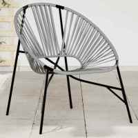 vidaXL Silla de jardín con forma de huevo de ratán sintético en color Negro/Negro y naranja/Negro y gris claro y más | cómodas modernas ergonómicas para comedor cocina salón hogar - details 2