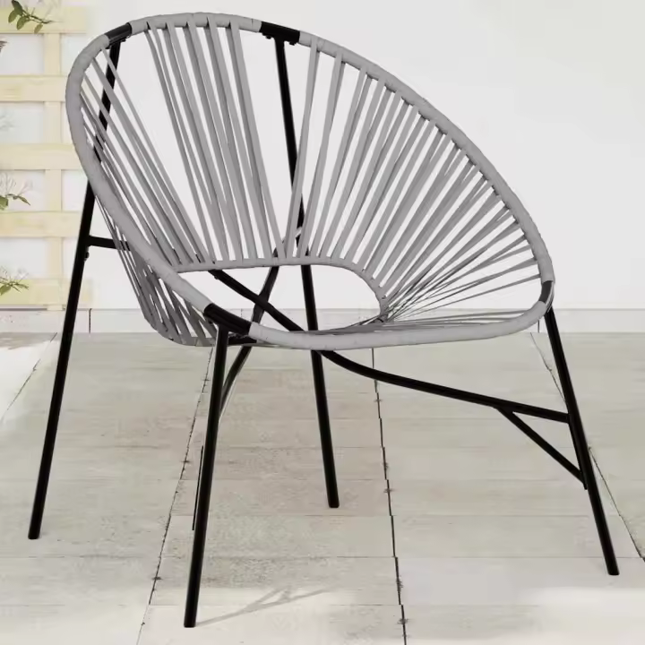 vidaXL Silla de jardín con forma de huevo de ratán sintético en color Negro/Negro y naranja/Negro y gris claro y más | cómodas modernas ergonómicas para comedor cocina salón hogar - 1