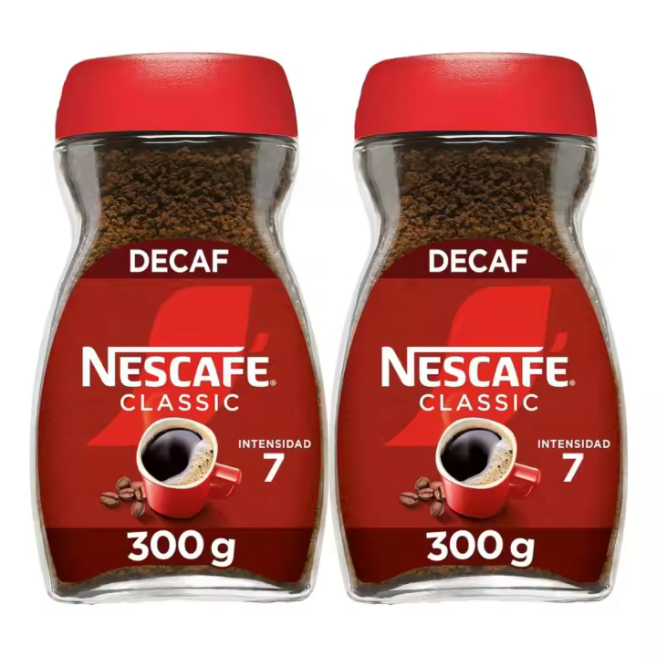 Café soluble descafeinado Nescafé Classic 300 g Pack 2ud - 1