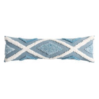 Funda De Cojín Rectangular Azul Con Patrón Geométrico Y Lazos Para Decoración Del Sofá Y La Habitación 100% Poliéster Lavable - details 4