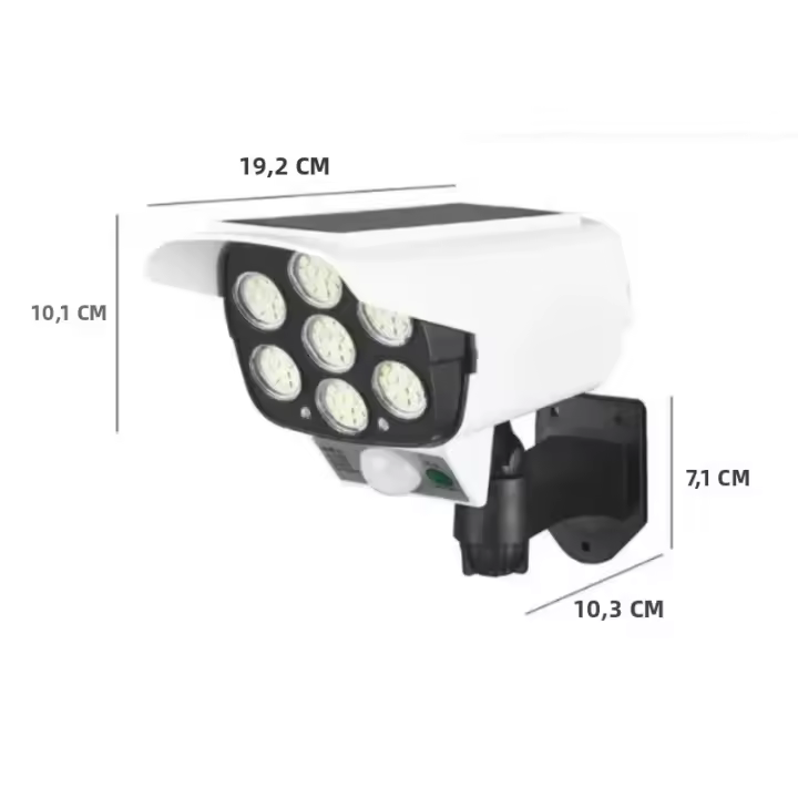 Luz Solar Impermeable LED Exterior Luz De Pared Simulación De Vigilancia Jardín Control Remoto Cámara Falsa Luz De Pared - 1
