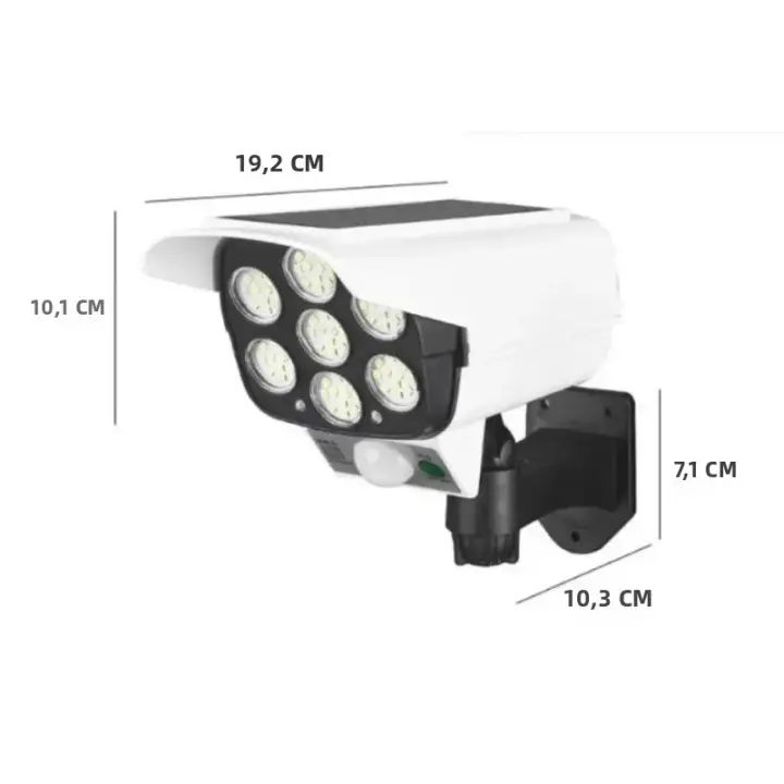 Luz Solar Impermeable LED Exterior Luz De Pared Simulación De Vigilancia Jardín Control Remoto Cámara Falsa Luz De Pared - 1