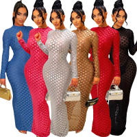 Vestido Elegante De Mujer Con Mangas Largas Y Cuello Redondo Estampado En Cuadros Ajustado Hasta La Cintura De Fiesta Vintage Vestido Largo Para Club Y Fiestas - details 1