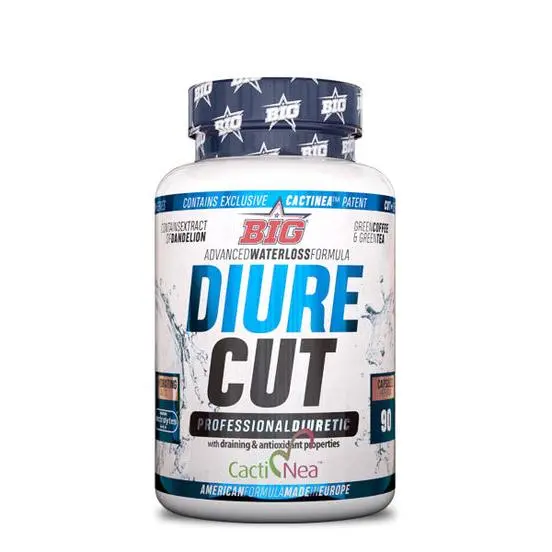 Big DIURE CUT 90 Cápsulas - Quemador de Grasa y Diurético con Extractos de Té Verde, Café Verde - 1