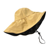 Sombrero De Pescador Grande Para Mujer Protección Solar Verano Negro Sombrilla Estilo Coreano Sombrero De Protección Solar - details 17