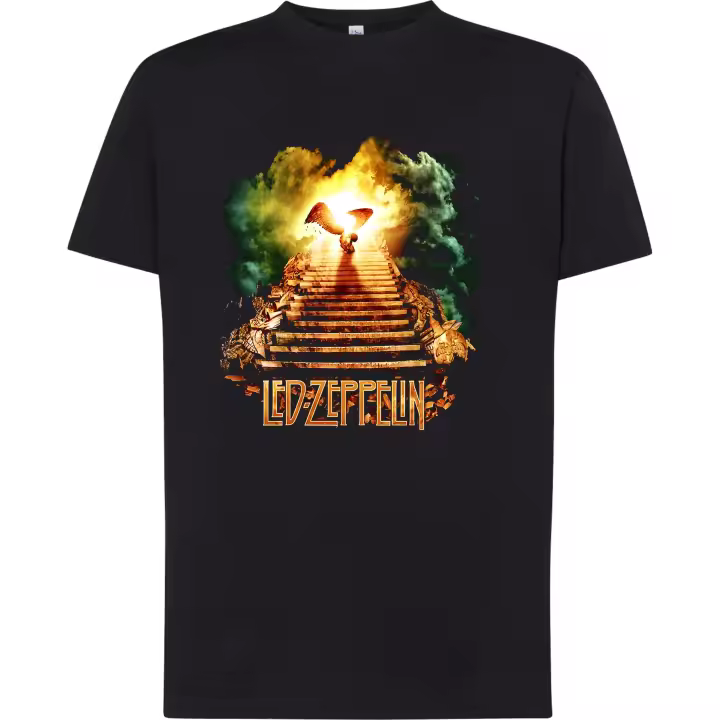 Camiseta   Led Zeppelin - | Algodón | Manga Corta y Manga Larga - Tejido tubular, sin costuras laterales. - Punto liso - 1