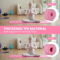 Esterilla de yoga para ejercicio, fitness, extra Gruesa, antideslizante, para Deportes, Pilates, Gimnasio, Resistencia con Correa de Transporte - details 0