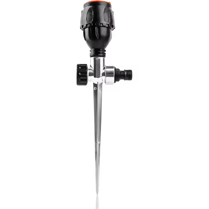 Aspersor automático para césped con rotación de 360°, alcance de hasta 20 m, aspersor sectorial para jardín, césped, flores y plantas. - 1