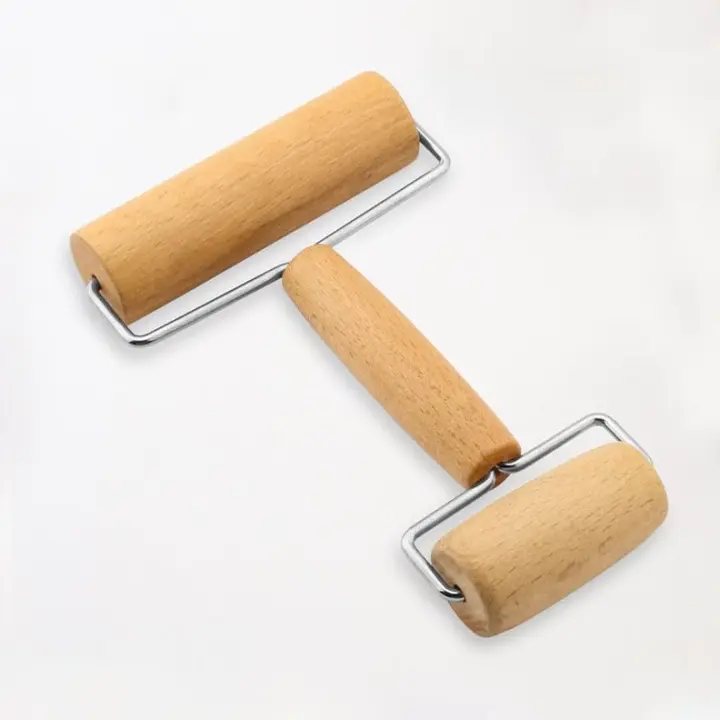 Rodillo de Madera para amasar, antiadherente, para repostería, tortillas y pizzas. Doble punta. - 1