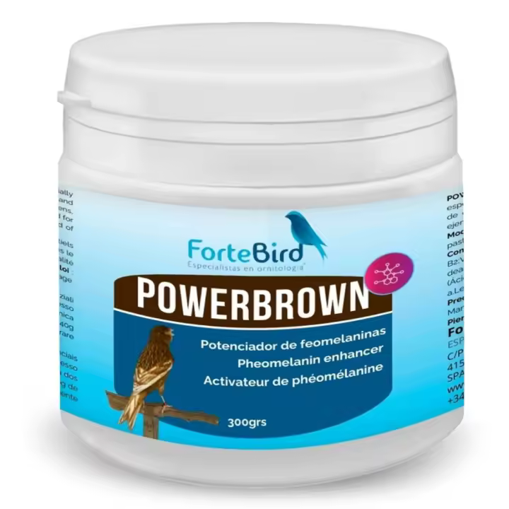 PowerBrown El potenciador perfecto de feomelaninas para el plumaje de sus aves 300gr Fortebird - 1