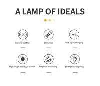 Lámpara De Pared LED Magnética Recargable Con Control Táctil Doble Cabeza Rotativa 360° Luz Sin Cable Para Dormitorio - details 1