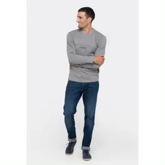 Camiseta manga larga Valecuatro classic gris - 1