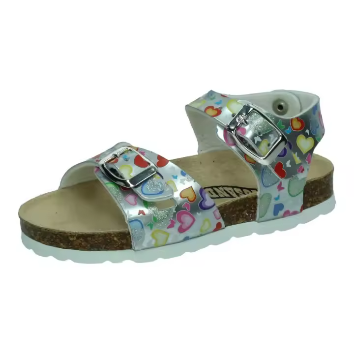 Sandalias marca BIOSAND para niña en color plata. SANDALIAS CORAZONES - 1