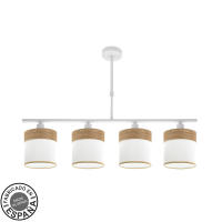 Fabrilamp - Lampara Cloe 4xe14 Blanca/blanca-madera Clara Regx75x14 cm - details 0