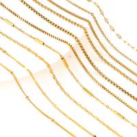 Cadena De Cobre Cruzada Y Ondulada Ajustable En Acero Inoxidable Platinado Dorado 45CM Con Cierre De Langosta Para DIY Y Joyería - details 0