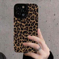 Funda De Silicona De Leopardo Marrón Y Negro Lujo Para iPhone 15 14 pro Max 11 12 13 Mini SE 8 7 plus X XR XS MAX Cubierta De Cuero Suave Antigolpes Resistente Al Polvo Y Arrugas - details 0