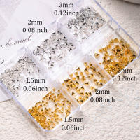 6Grillas De Punta De Cono Punk Para Uñas 3D Gorras Joyas De Metal Dorado Plata Negro Aleación De Uñas Rivetes De Cuentas Pequeñas Para Arte De Uñas - details 1