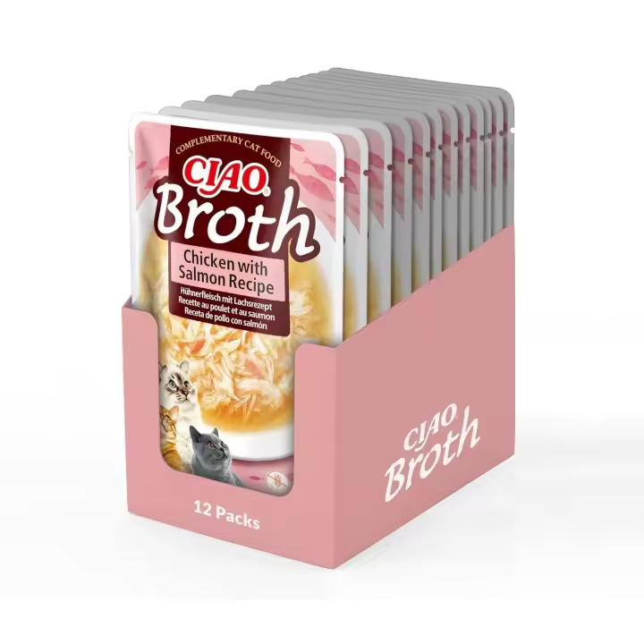 Churu Broth Sopa De Pollo Con Salmón En Sobre Para Gatos - 12 unidades x 40gr - 1