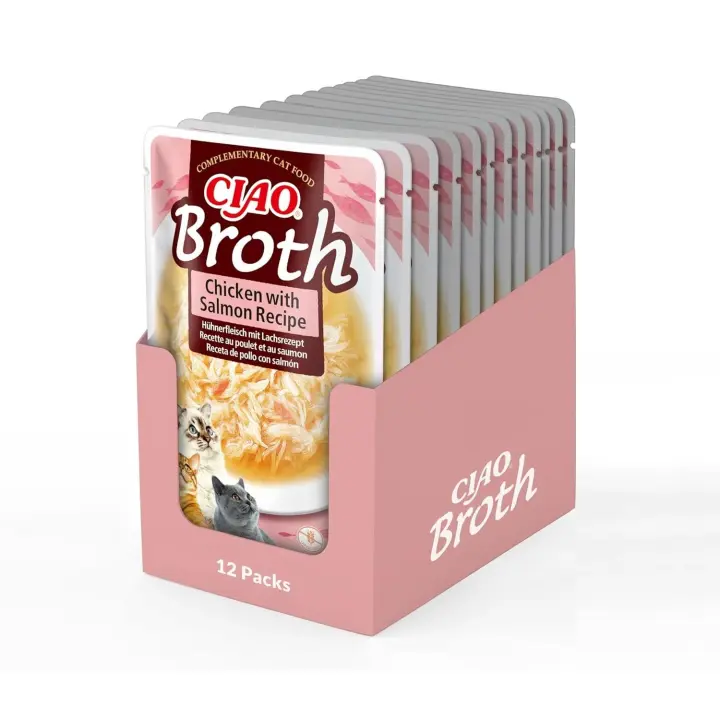 Churu Broth Sopa De Pollo Con Salmón En Sobre Para Gatos - 12 unidades x 40gr - 1