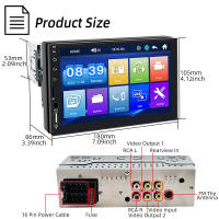Reproductor Multimedia Para Coche HIPPBQCC 7 Pulgadas Carplay Android Auto 1 Din Pantalla Táctil HD FM Entrada AUX BT Línea Espejo Universal - details 9
