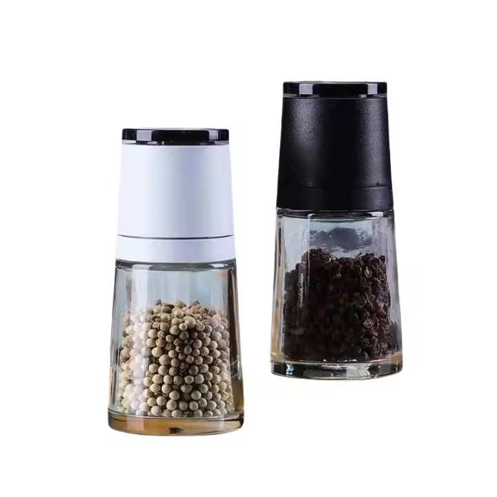 Venta caliente 304 de acero inoxidable molinillo de pimienta condimento molinillo manual botella de vidrio molinillo de especias - 1