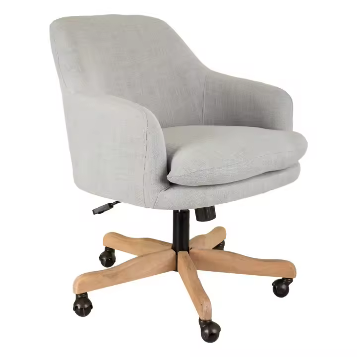 Silla de madera y tapizada con ruedas 60x60x40/93h cm - 1