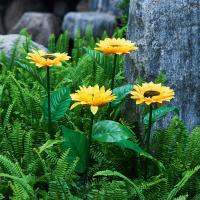 Lámpara De Jardín Solar Con 3 Cabezas Luz De Símbolo Solar Girasol Para Decoración De Noche Paisajística Y Navidad - details 4