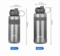 Botella Deportiva De Agua Portátil Con Pajita Gran Capacidad 0.7/1/2/3L Para Camping Picnic Escalada Deportes Al Aire Libre - details 13
