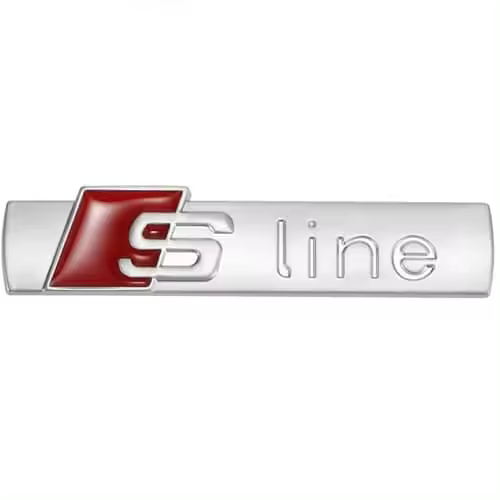 Emblema Adhesivo S Line Para Puerta Compatible Con Audi Plateado Mate - 1