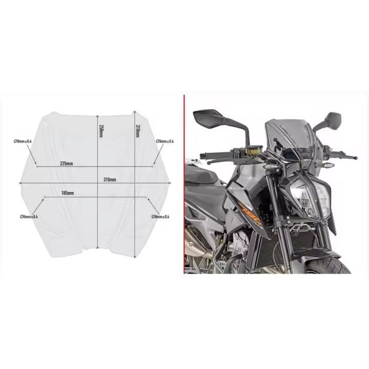 Givi Cupula C/kita Ktm Duke 790 18 Ahum   Ce U - 1