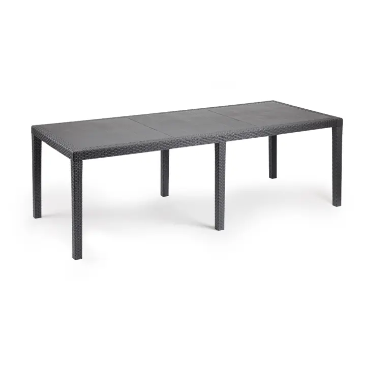 MESA EXTENSIBLE PARA EXTERIOR DE POLIPROPILENO. COLOR: ANTRACITA 72x150/220x90cm IPAE PROGARDEN - 1