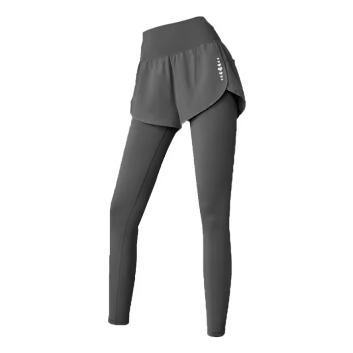 Leggings De Yoga Para Mujer Cintura Alta 2-en-1 Fitness Quick Dry Levantamiento De Glúteos Running Deporte Compresión Moistur - 1