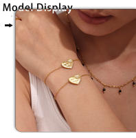 Encanto Joyas personalizadas para bodas, casamientos y festividades, cartas de amor con incrustaciones de circonitas, pulseras artesanales de acero inoxidable con temperamento chapado en oro real de 18 quilates, joyas que conservan el color. - details 2