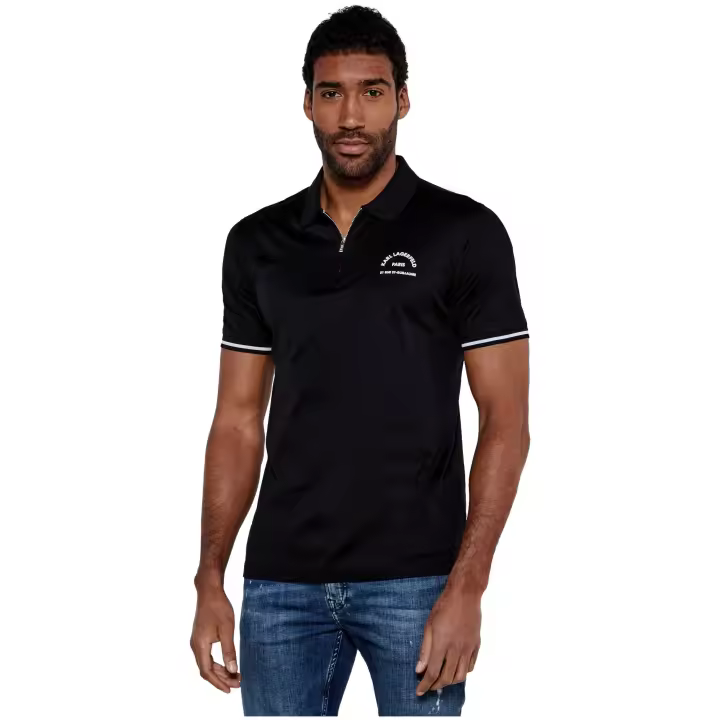 Polo KARL LAGERFELD con cremallera en el Cuello Rue St- Guillaume Color Negro - 1