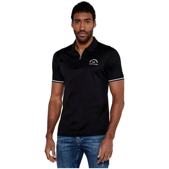 Polo KARL LAGERFELD con cremallera en el Cuello Rue St- Guillaume Color Negro - 1