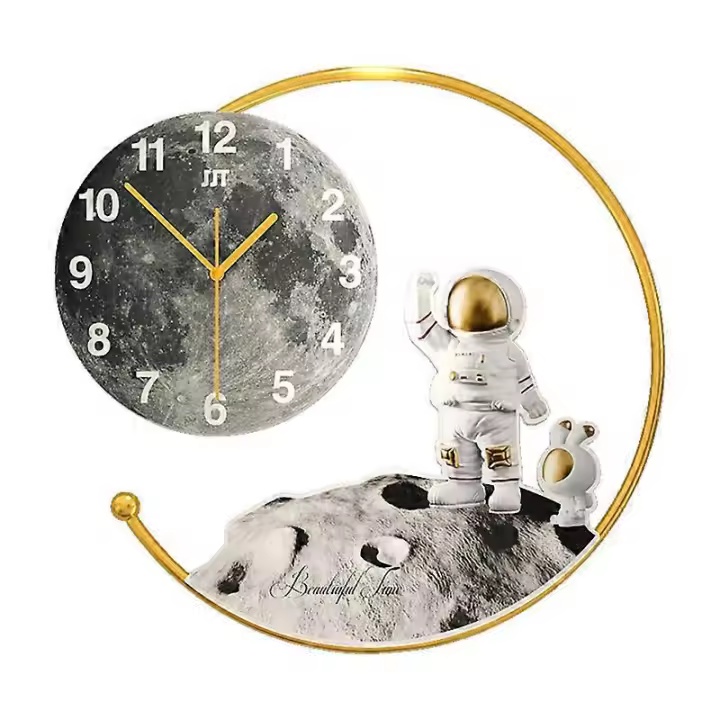 Reloj de pared silencioso del astronauta, reloj colgante decorativo simple - 1